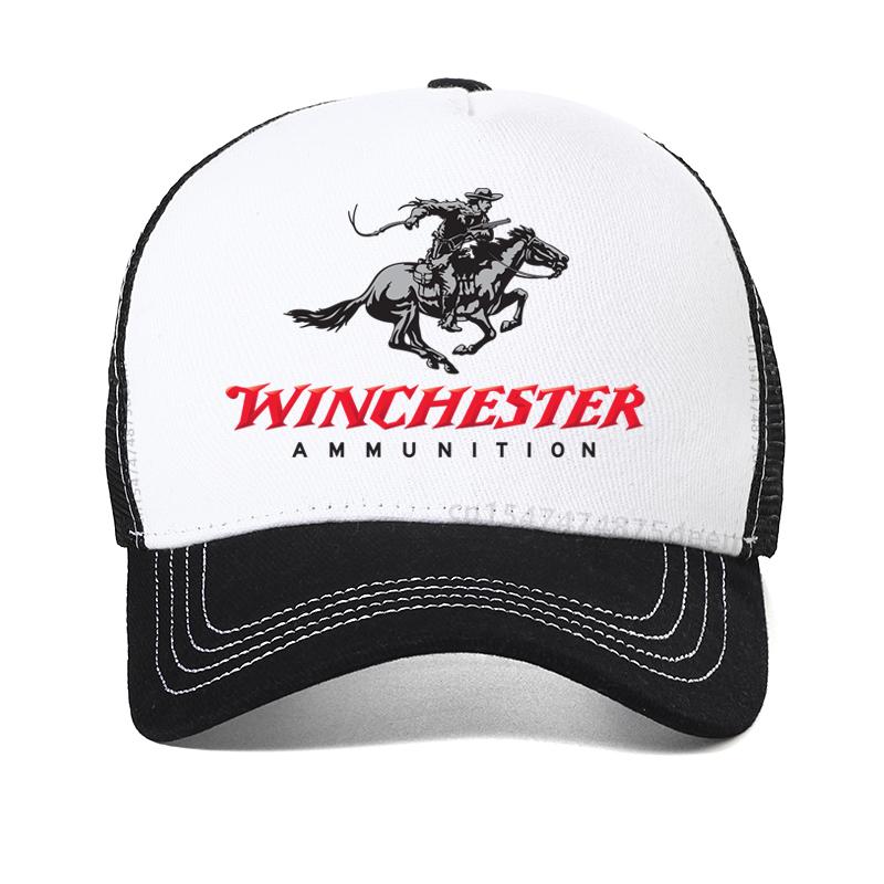 Freedom Outdoors Men's Black Tactical Winchester Shooting Sports Baseball Cap Fishing Caps Outdoor Hunting Jungle Hat Hiking Mesh Breathable Hats Cm
