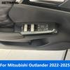For Mitsubishi Outlander 2024 2025 Carbon Fiber Window Lift Swith Cover Trim Interior Armrest Frame Car Accessories
