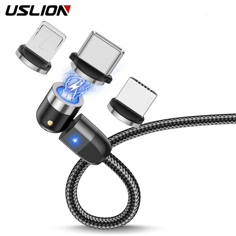 

USLION 3A Магнитный кабель USB для быстрой зарядки Тип C Магнитный зарядный кабель Micro USB для iPhone 8 7 6 XS Plus Samsung Xiaomi usb c