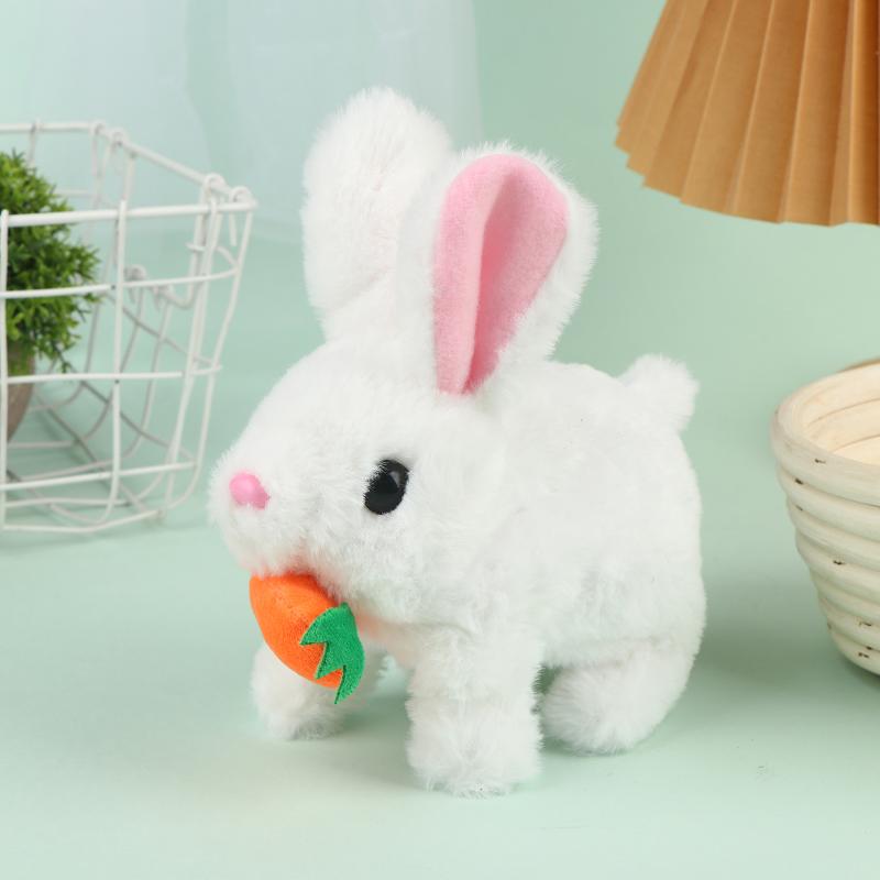 1Pcs Electronic Plush Bunny Toy Interactive Simulated Rabbit Doll Non-Toxic Soft Material for Kids Easter Birthday Party Favor