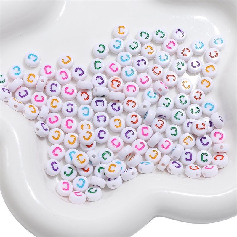 4x7mm Acrylic English Letter Beads for DIY Kids' Educational Jewelry, Bracelets, and Necklaces.
