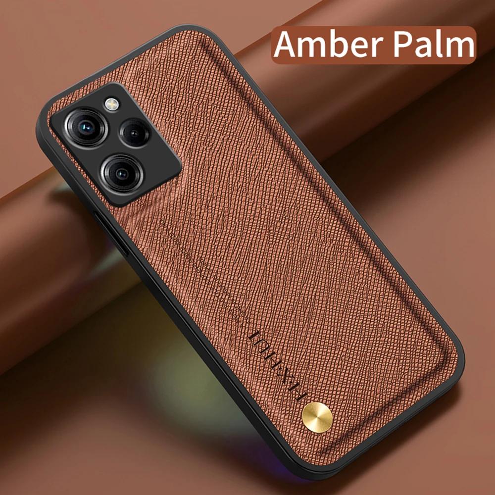 For Poco X5 Pro 5G Case Magnetic Cross Grain Texture Leather Back Cover Pocox5pro Poko Little X5pro X 5 Pro 5X Shockproof Coque For Poco X5 Pro 5G