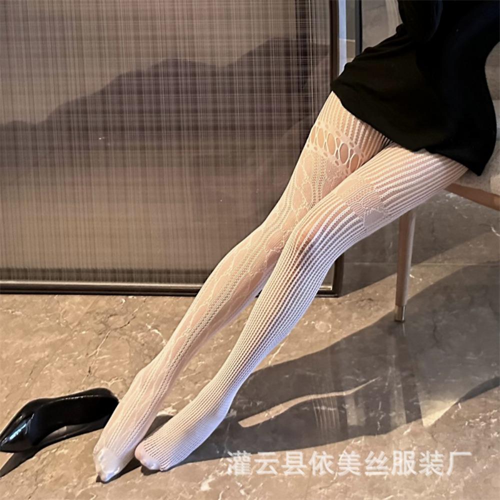 Man Want Sex Stockings Lace Gray American Hollow Mesh Socks Ab Pantyhose Women's Spring and Autumn Thin Black Silk 4006