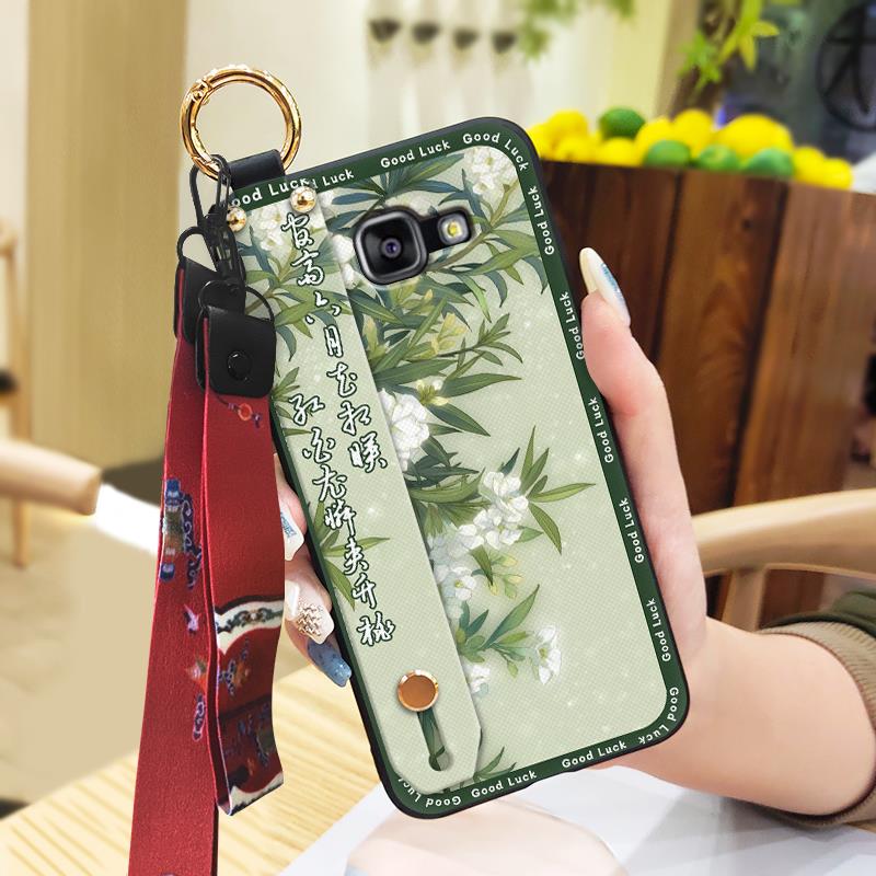 Wristband Silicone Phone Case For Samsung Galaxy A510/A5 2016/SM-A510F Anti-knock Protective Lanyard Shockproof Ring