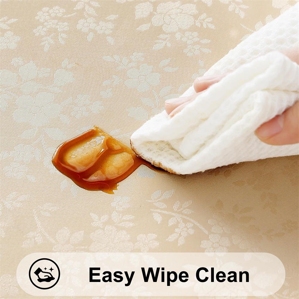 Kitinjoy Round Vinyl Tablecloth 100% Waterproof Rectangle Table Cloth Tables Wipeable Table Cover For Kitchen Dinner Party Decor