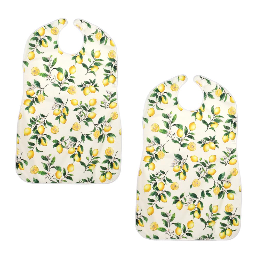 STIL Dekor Amning Måltidsförkläde Bordsunderlägg Set om 2 Citrus Citron Måltidsförkläde Amning Vattenavvisande Amning Stilfull Söt Äldre Vårdhem Vård