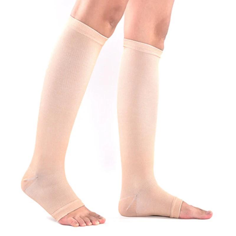 Calf Compression Stockings Pressure Stockings Elastic Open Toe Knee High Stockings Calf Support Leg Guards Long Calf Sleeves
