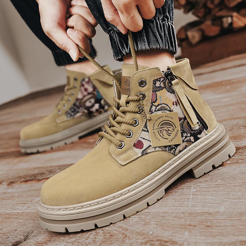 Fashion CYYTL Mens Boots Ankle Cowboy Combat Winter Tactical Motorcycle Chelsea Casual Leather Shoes Work Outdoor Hiking Designer Luxury