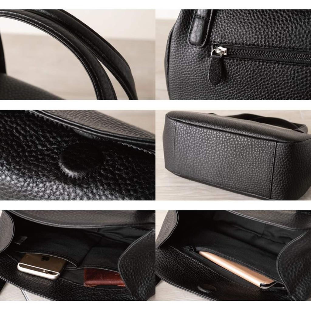 [IMAI BAG since 1977] Imai Bag Formal Bag GENOVA Women's Formal Handbag, Made in Japan, Cowhide Leather Bag, Wedding Bag (2646 Black)