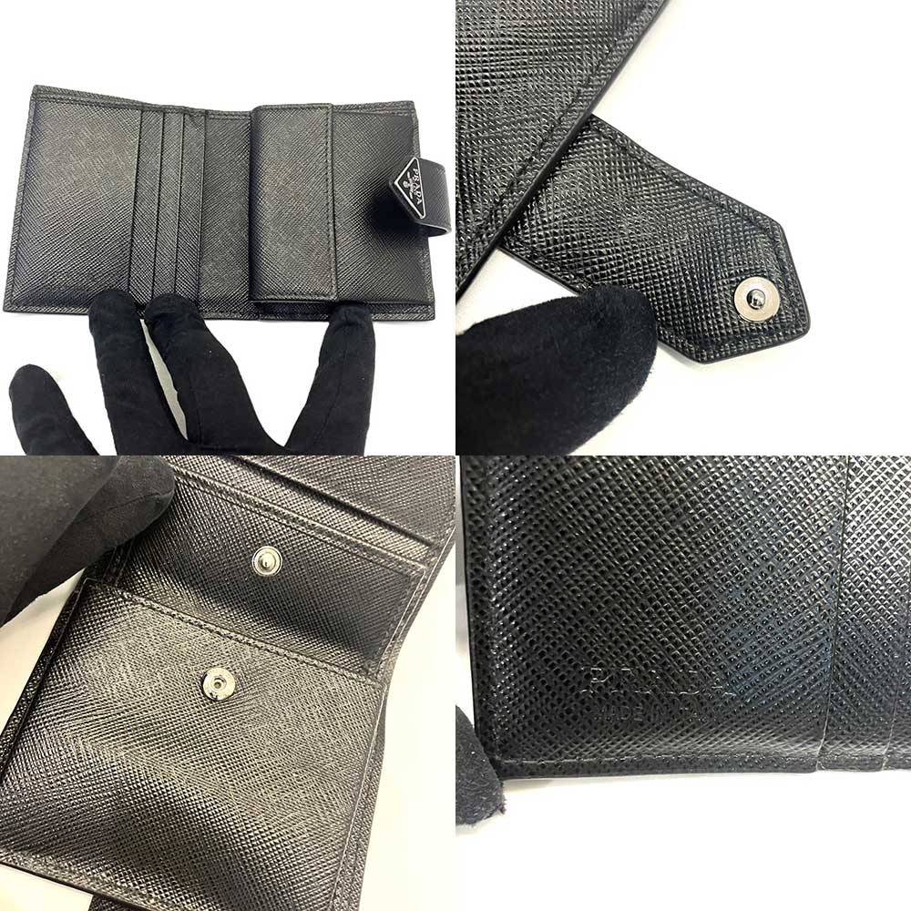 Used PRADABifold Wallet Leather Unisex