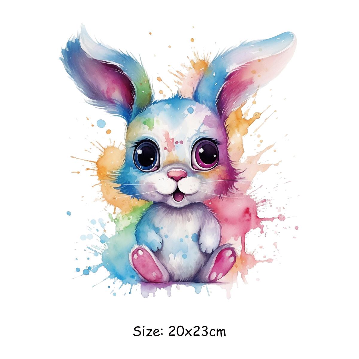 

Цветные термонашивки с милым кроликом, футболка, джинсы, нашивки на одежде, моющиеся аксессуары для одежды «сделай сам», новая теплопередача