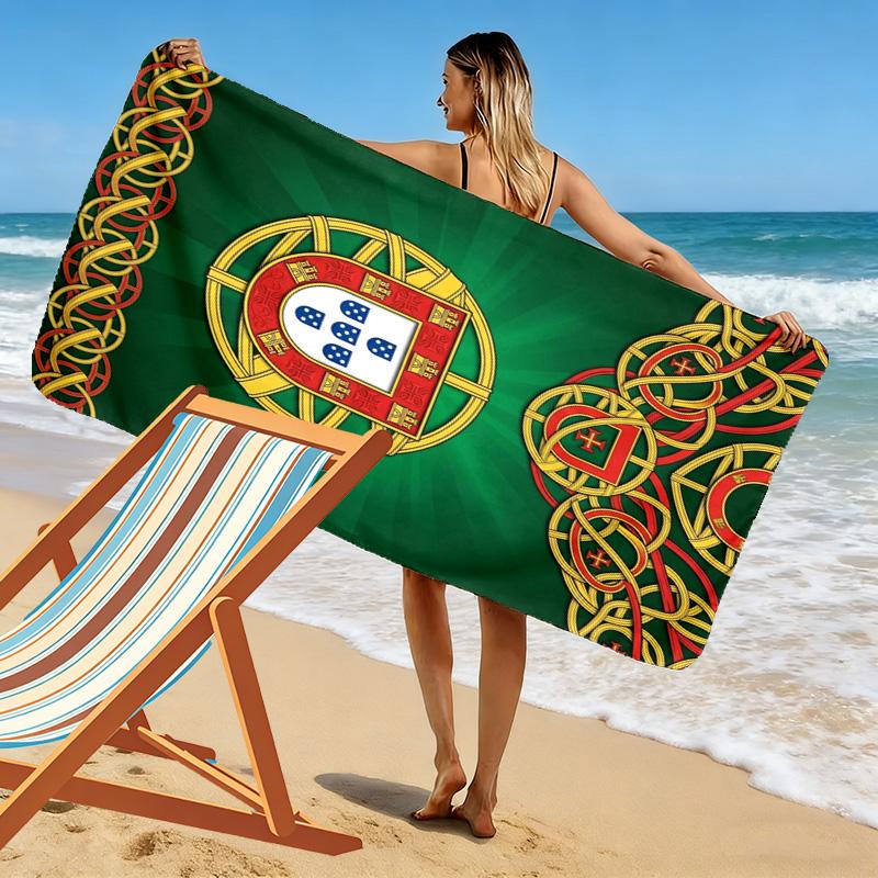 Telo mare Emblema del Patrimonio Portoghese Campeggio all'aperto Portatile per viaggi Asciugamano per piscina all'aperto Asciugamano da bagno assorbente telo mare da nuoto