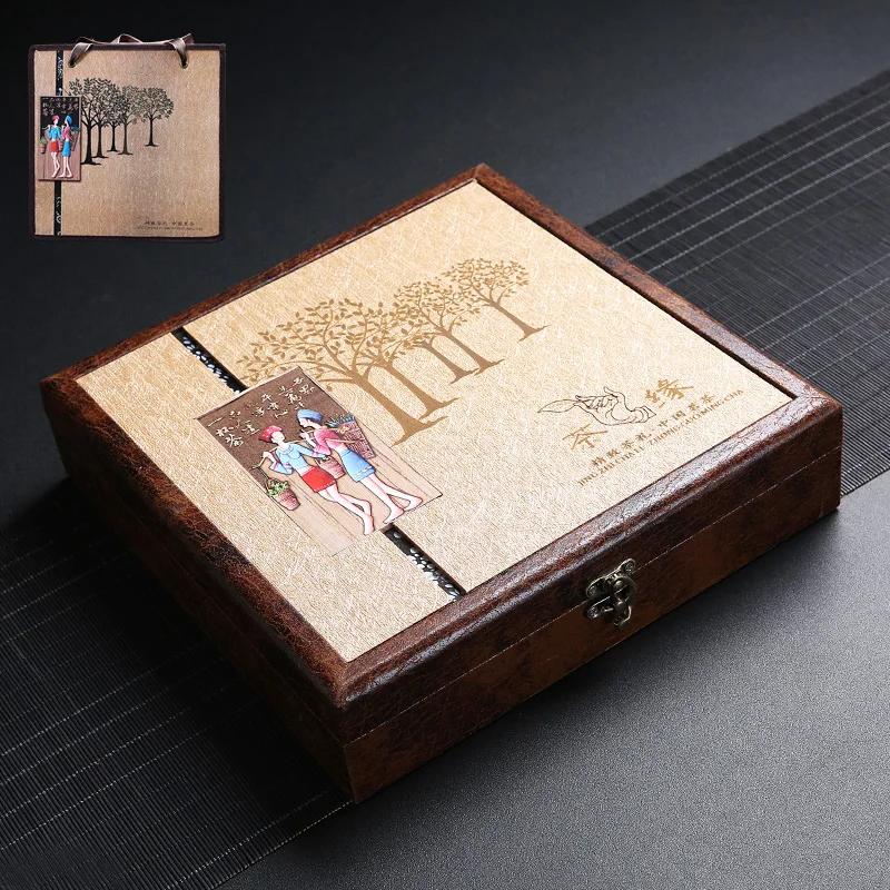 Full Bamboo Tea Box Puerh Tea Cake Box Simple Storage Organizer Multi-layer Tea Leaf Boxes Home Gift