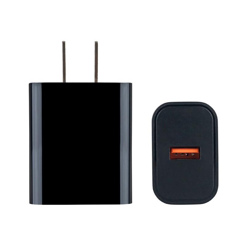 Certified Power Bank Mobile Phone Charger Single Port QC3.0 Fast Charging US 18W Charging Head