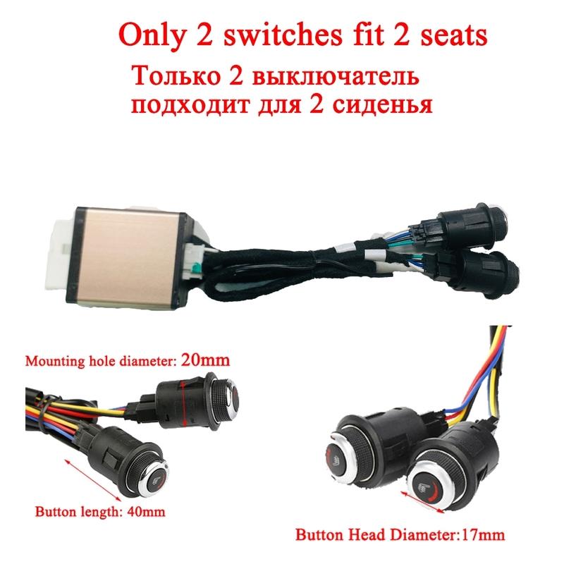 Kit Chauffant de Siège de Voiture Universel 12V Intégré Adapté pour 2 Sièges 48x27cm Coussin Chauffant en Fil d'Alliage Système de Commutateur à 6 Niveaux Accessoires Auto