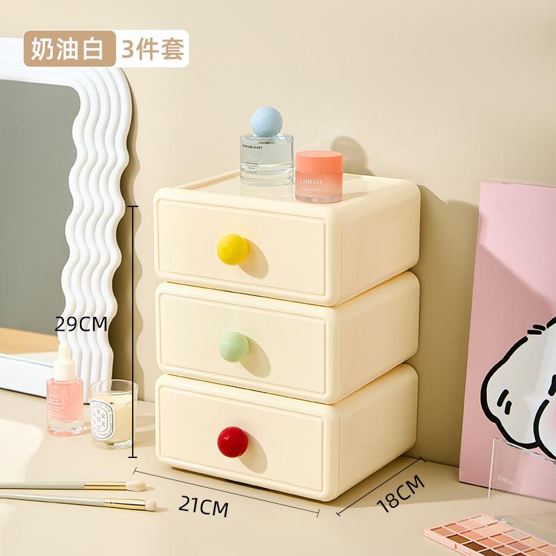 Desktop Drawer Organizer Multi-Color Storage Box, Large Capacity Stationery Holder for Office Home School