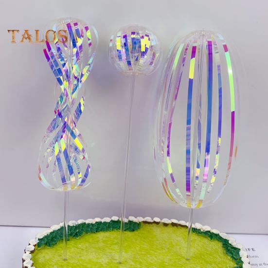3/6Pcs Rainbow Spinner Stick Rainbow Twirler Rainbow Spinner Toy Rainbow Bubble Wand Variable Twirler Stick Rave Toys for Party