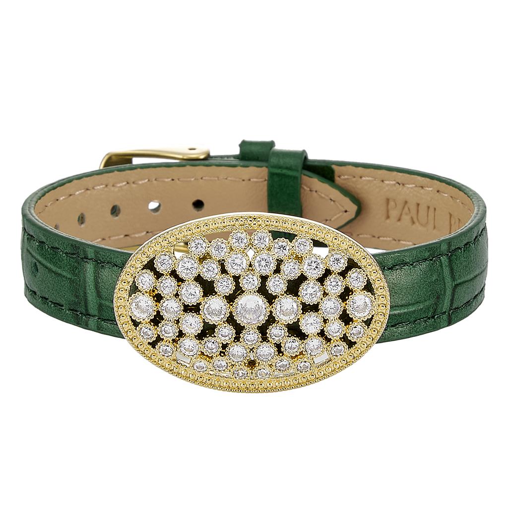 Paul Brial Cowhide Bracelet (Green) Pybb007S