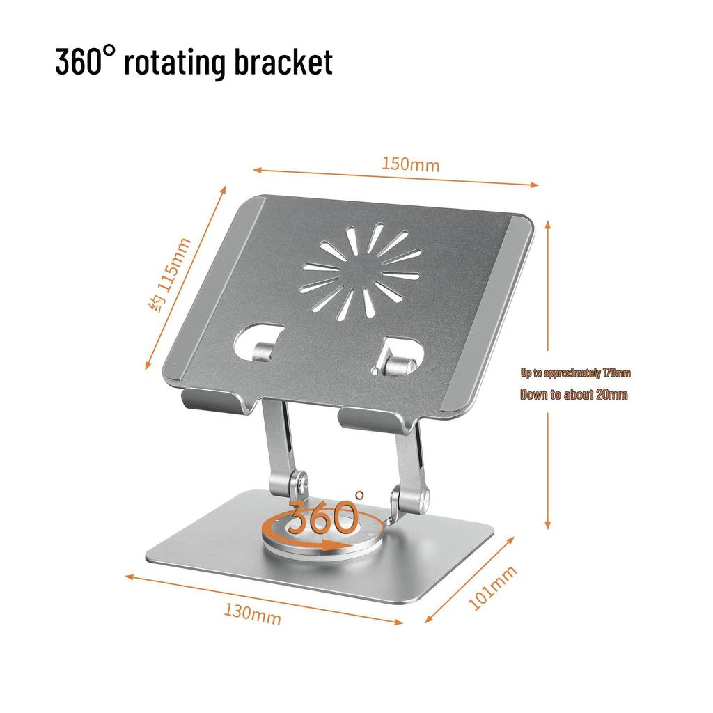 „Um 360° drehbarer, klappbarer Tablet-Ständer aus Metall für das iPad – tragbar und cool“