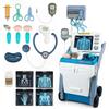 Kit de Médico Brinquedo Brincadeira de Faz de Conta Jogos de Médico para Crianças Pequenas Carrinho Médico Kit com Sons Termômetro Estetoscópio CT Raio-X Brinquedo para Crianças