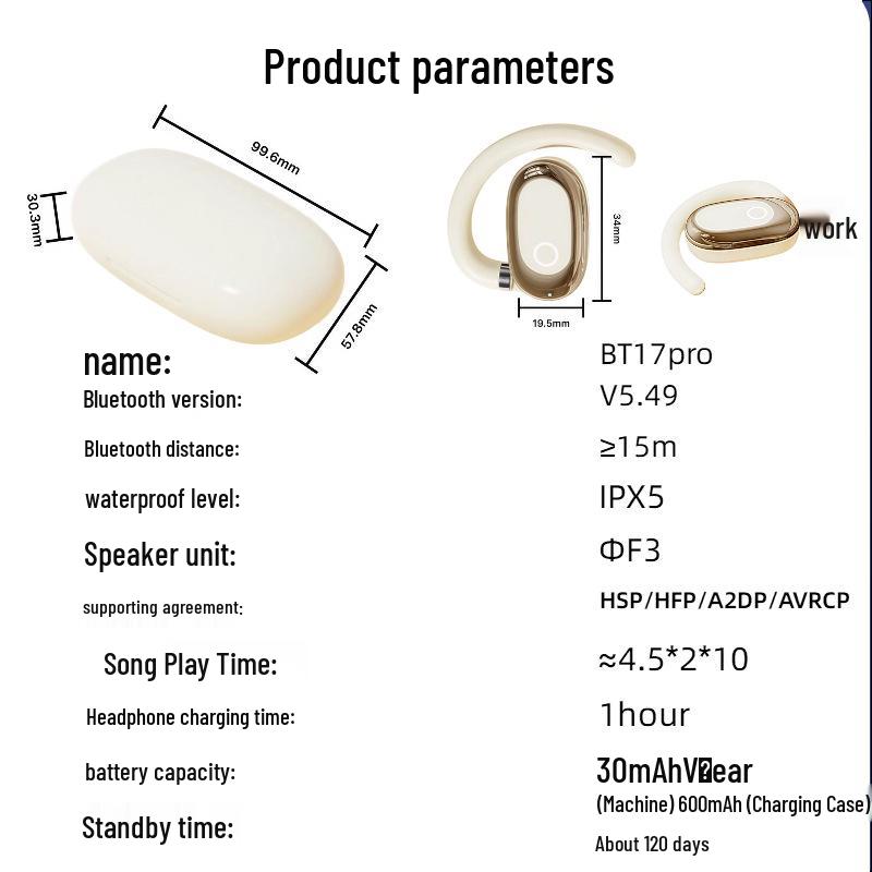 Cross-border Hot Selling Open-ear Wireless Bluetooth Earbuds with Ultra-long Battery Life for Gaming, Sports, and HD Calls
