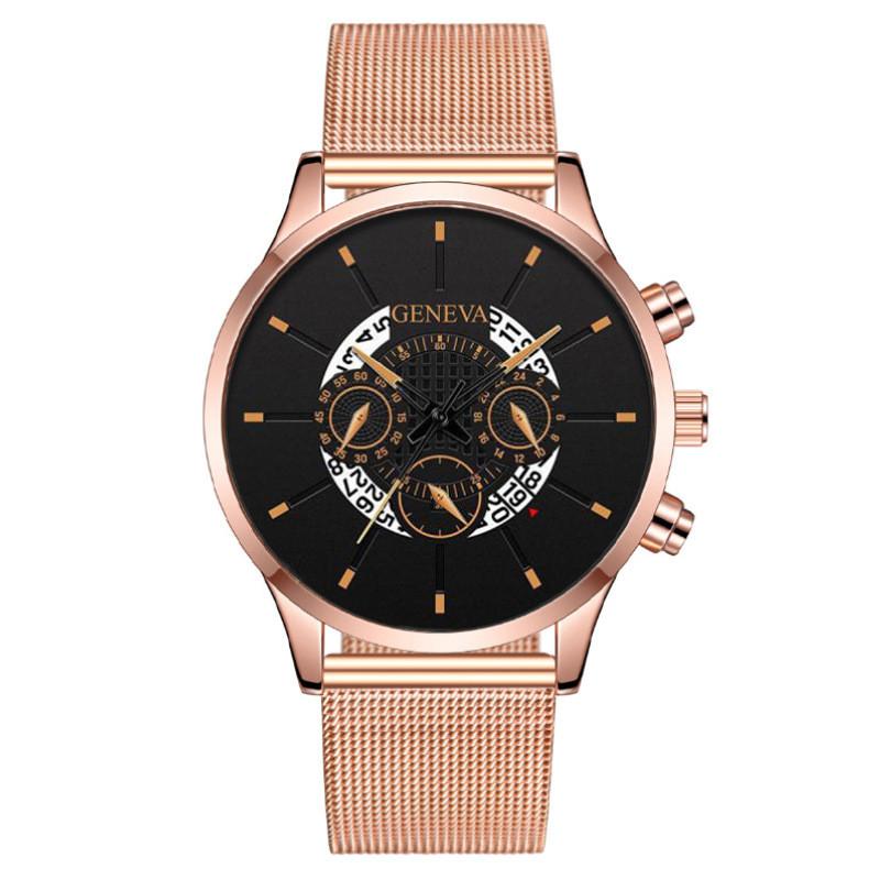 

Minimalist Mens Quartz Watch With Stainless Steel Band For Business And Casual Wear Rose Gold