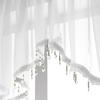 Beaded Triangle Sheer Valance Curta for Living Room,Rod Pocket Farmhouse Window Valance, Bead Trim Tassel Voile Sheer Curtain Valance for Bedroom