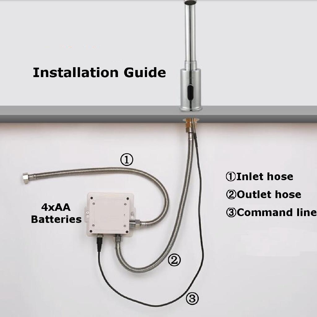 AC.220V Elektronik Otomatik Sensör Kontrollü Mutfak Su Musluğu Kızılötesi Modern Banyo Lavabo Bataryası Lavabo Sensörlü Musluk Ellerin Dokunuşu