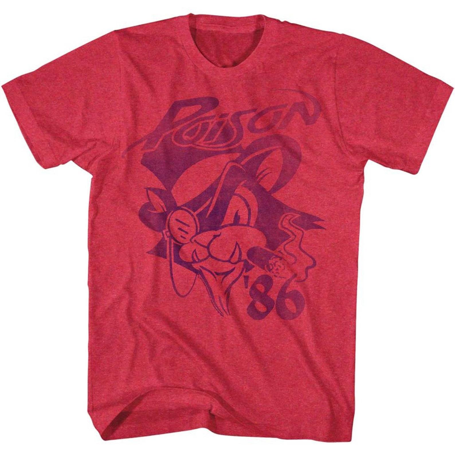 Poison 86 Cherry Heather Adult T-Shirt 2XL