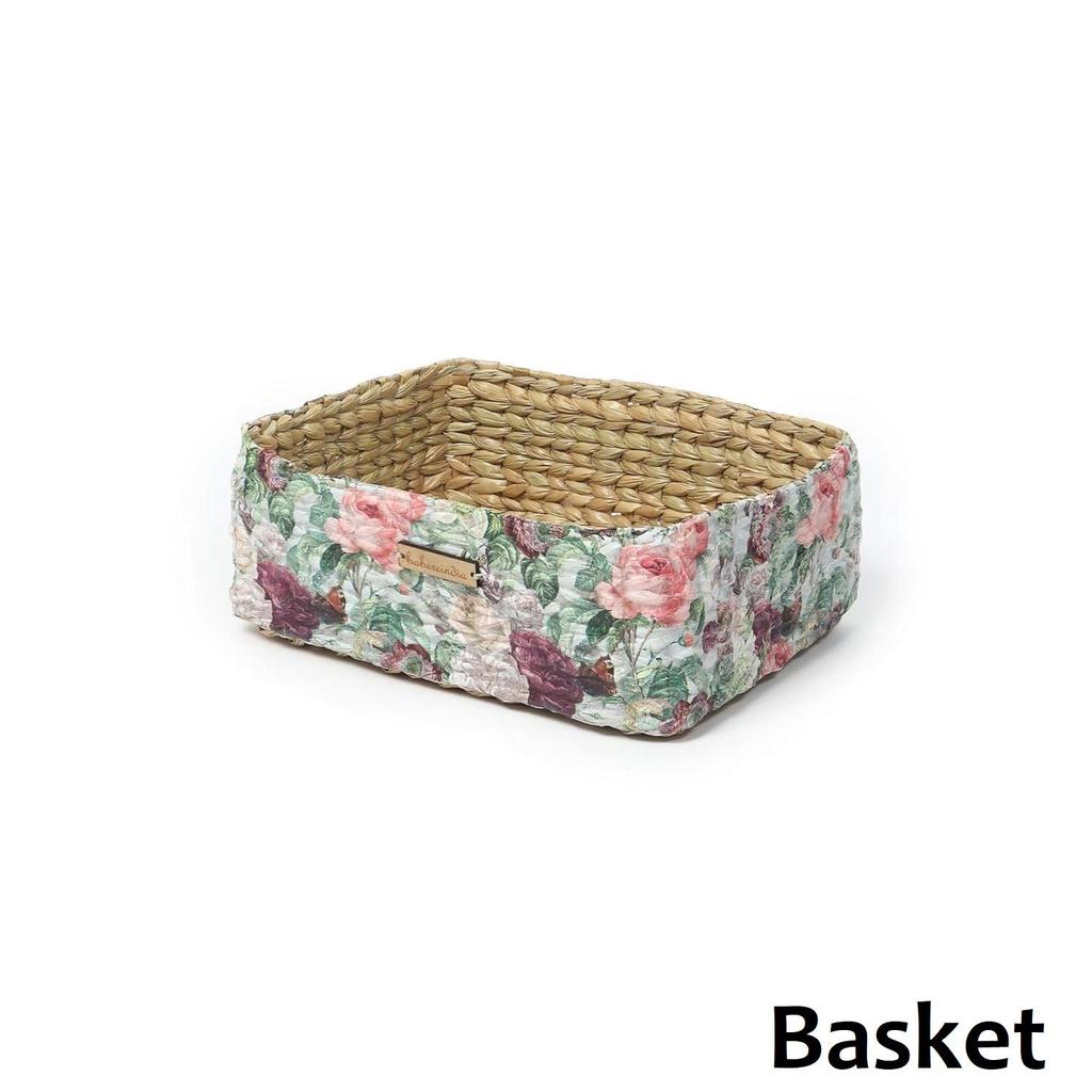 Decoupage Decorative Tray | Office Table Paper Tray | Wooden Tray | Vegetables Tray | Seagrass Table Tray, Rectangular (Multicolor)- L22xW16xH9 CM