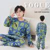 Boys' Spring/Autumn Cotton Pajama Set - Skin-Friendly Cartoon Print Two-Piece for Kids 2025
