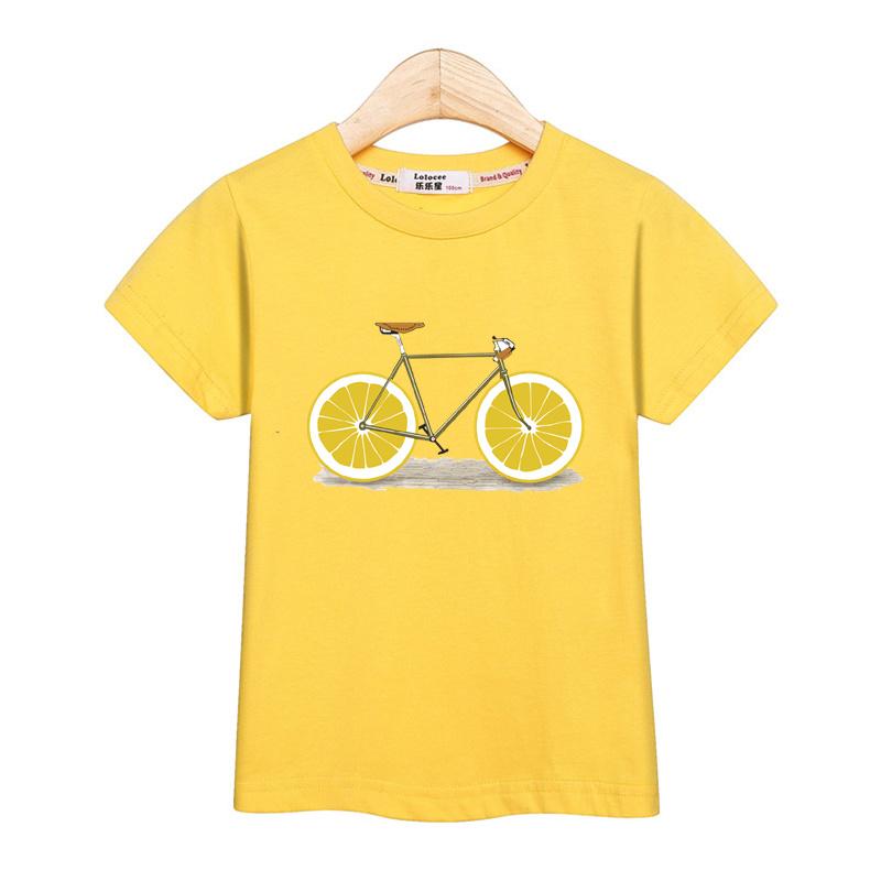 T-shirt Estiva Bambini Frutta Bicicletta Maglietta Divertente Ragazzi Ragazze Cartoni Animati Top Magliette a Maniche Corte