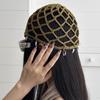 Niche Handmade Crochet Shell Pendant Hollow Closed-head Hat Women's Personalized Vacation Style Breathable Knit Pullover Hat