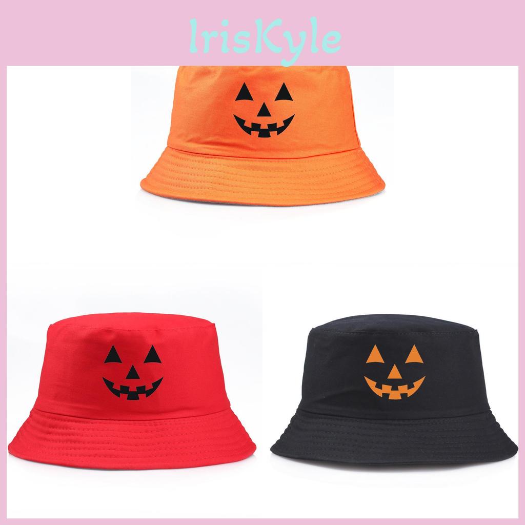 Halloween Pumpkin Printed Bucket Hat With Sun Protection For Summer And Autumn Wear