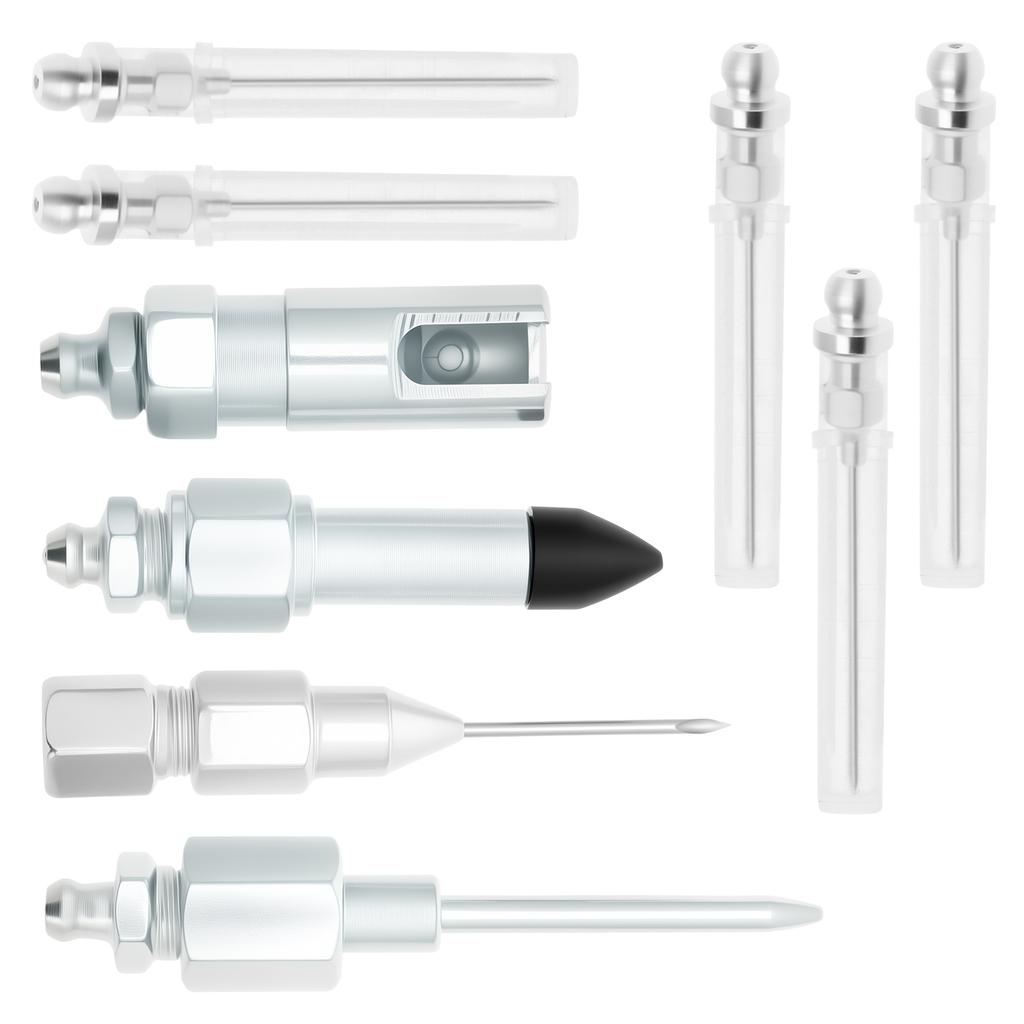 9/14pcs Grease Gun Accessory Kit Bent and Straight Nozzles High Hardness Grease Needle Nozzle Set for Small and Confined Spaces