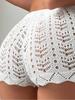 2025 Zomer Dames Effen Kleur Gebreide Strand Bikini Broek