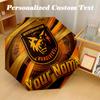 8 Rib Auto Folding Umbrella Wolverhampton Wanderers Football Print Custom Name Text Portable Rain Gear