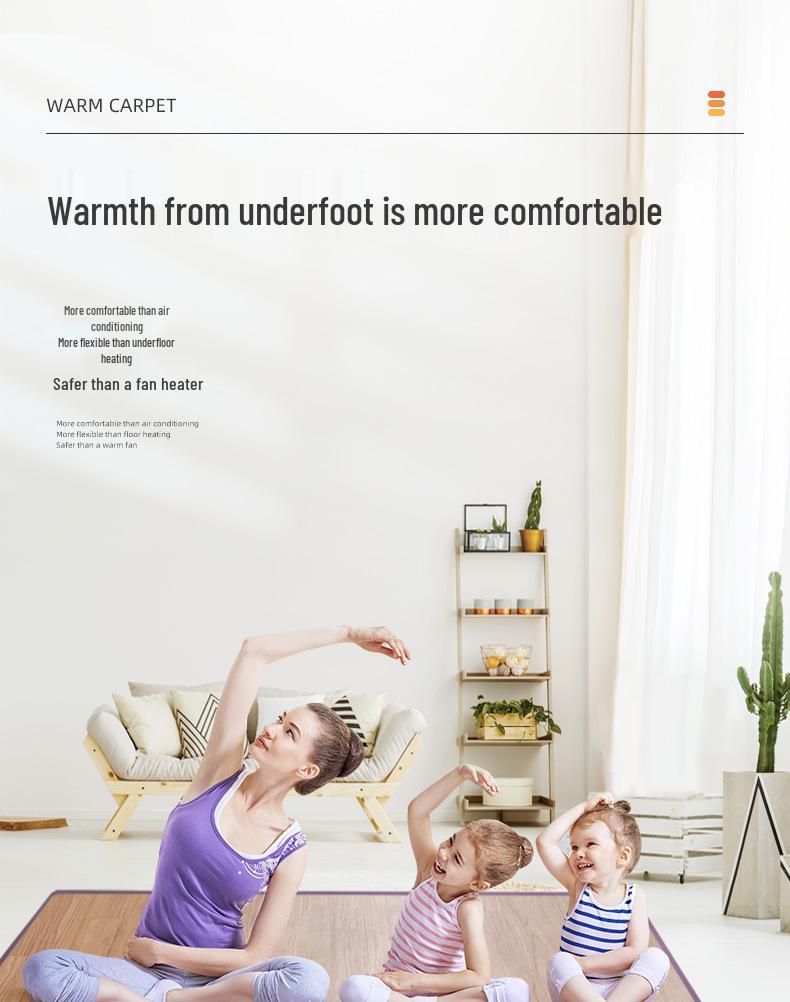 Smart Mobile Electric Heating Floor Mat for Home - Living Room & Bedroom Warmer Carpet