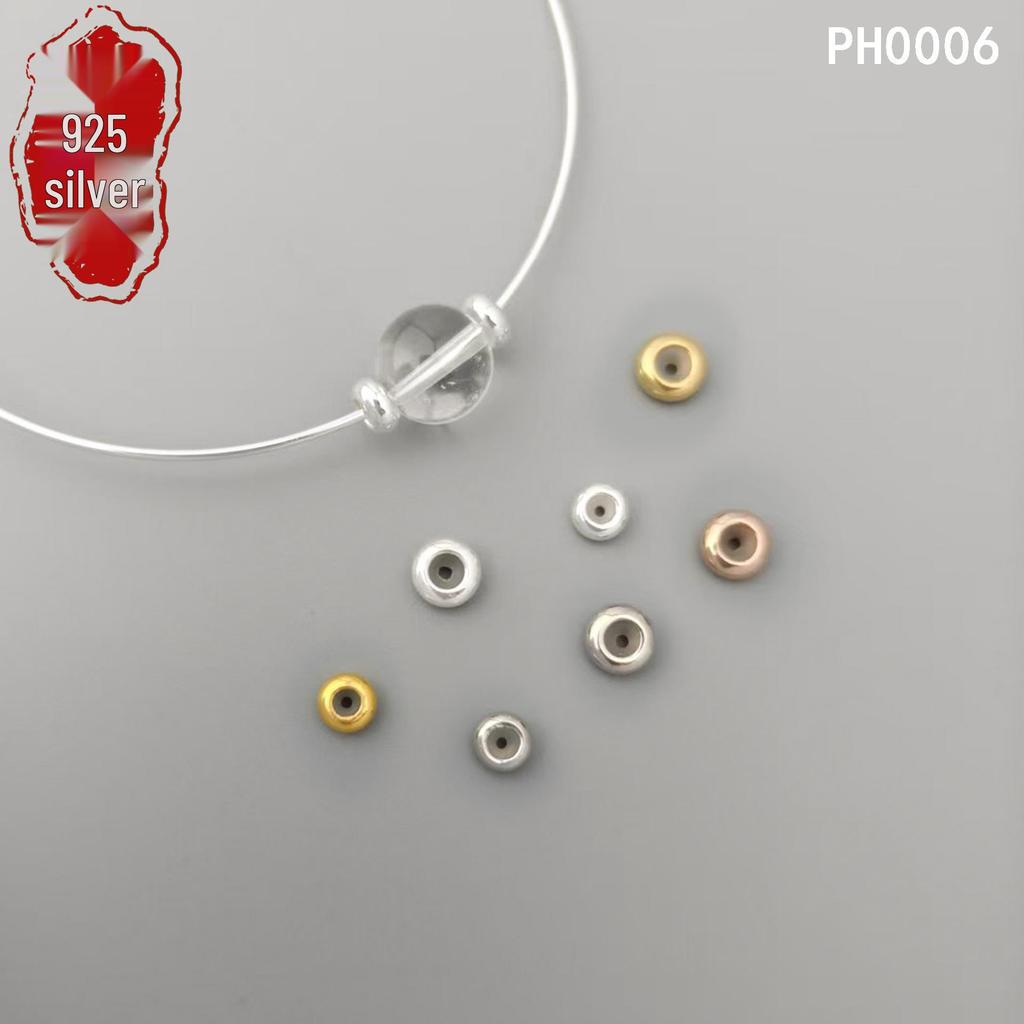 Adjustable S925 Sterling Silver Silicone Flat Beads for DIY Water Drop Bracelets