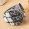 Daiso Checkered Fur Point Foldable Earmuffs Grey
