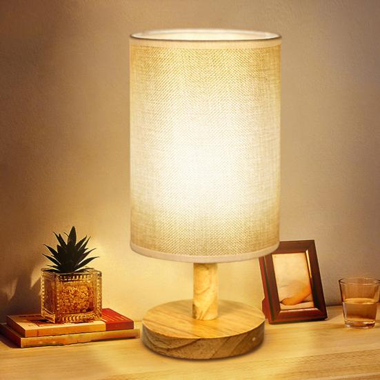 Small Table Lamp Bedside Light Flicker Free Soft Glow Eye Protection USB Warm LED Light Reading Lamp