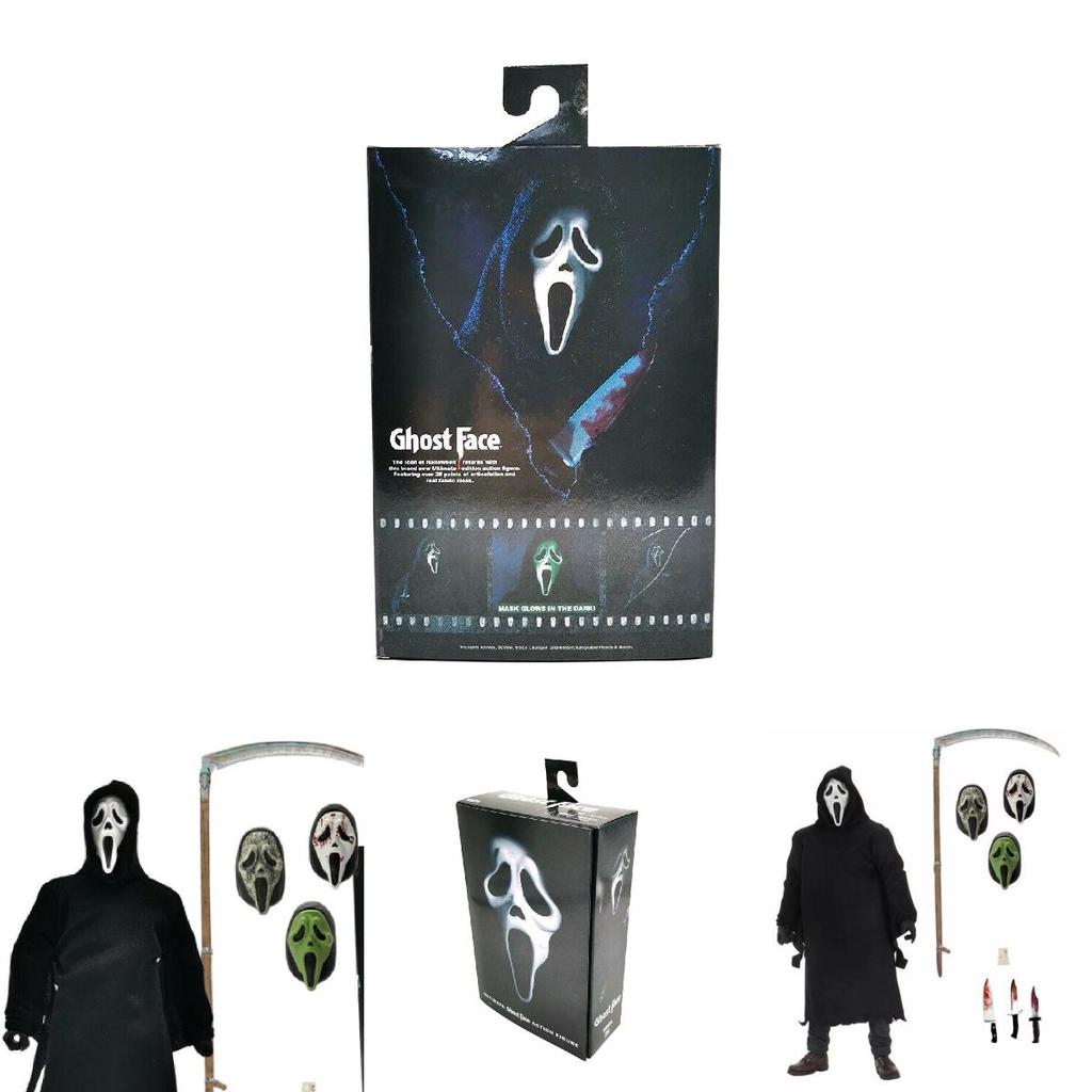 Neca Scream Ghostface Killer Edição Deluxe Figura de Ação Modelo Colecionável de 7 Polegadas