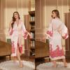 Pajama Women's Spring and Autumn Morning Robe Long Sleeved Robe Bathrobe Women's High-end Satin Nightgown Collection