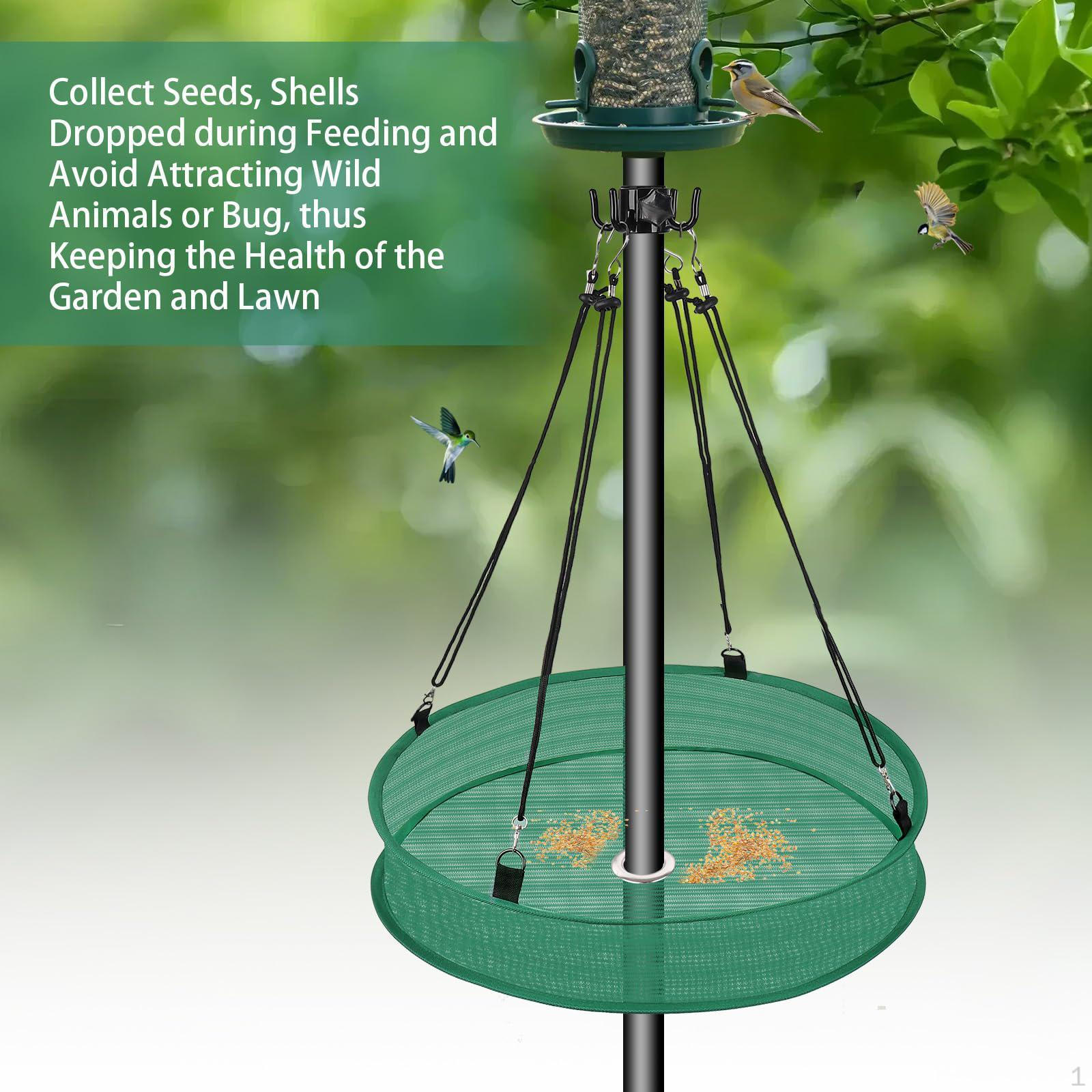 

Bird Feeder Tray with Hanging Design for Outdoor Use зелёный
