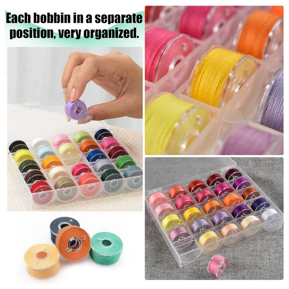 25PCS Sewing Machine Bobbins Reusable Sewing Machine Empty Bobbins with Storage Box for Household DIY Sewing Accessories Tools