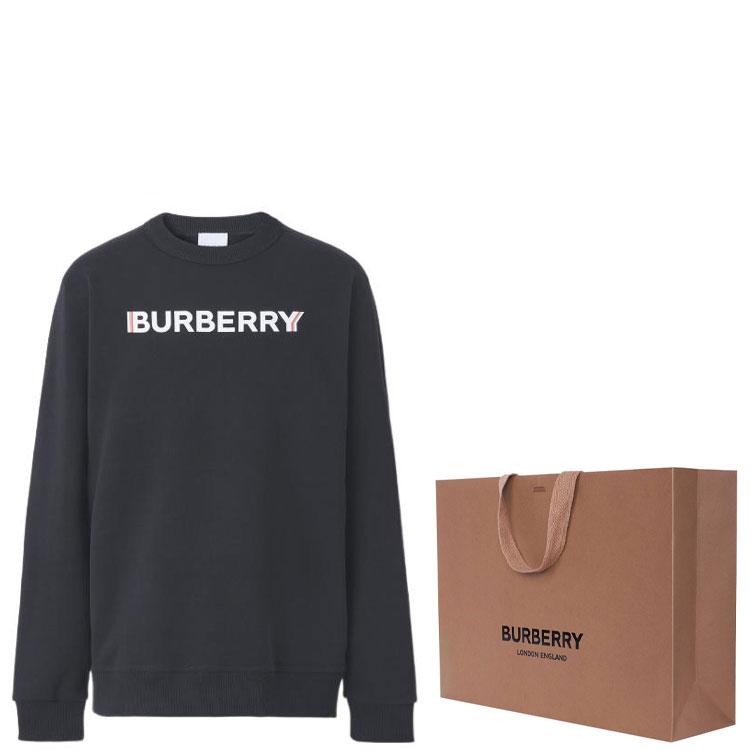 Burberry Logo Print Cotton Sweatshirt Black 80529851