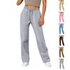 Women's Wide Leg Track Pants Fleece Lined Loose Straight Casual Pants  Sports Jogger Pants With Pockets