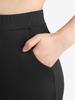 Rosegal Plus Size Lace Trim Lace-up Split Pockets Solid Flare Pants