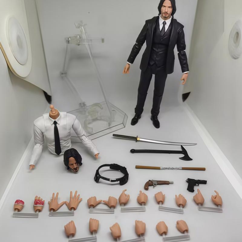 Interesting Toys Unisex Hot John Wick Action Figure John Wick Chapter 4 Figure Mafex 212 Ko Statue Collection Custom Model Doll Birthday Gift