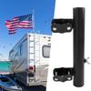 RV Flag Mount RV Ladder Flag Pole Holder Adjustable Heavy Duty Weather-Resistant Bracket Steel Rust-proof For Home Display